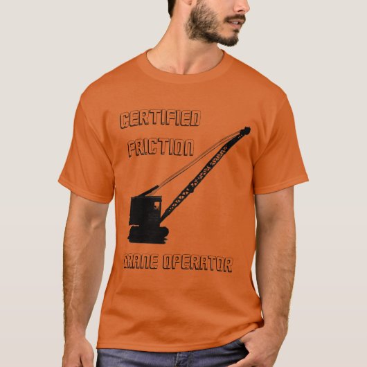 証明された摩擦クレーンの操縦士のヴィンテージのクローラー Tシャツ (正面)