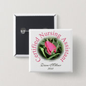 証明された看護の補助パーソナライズなボタン 缶バッジ (正面&裏面)