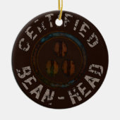 証明された豆ヘッドのギフト セラミックオーナメント (正面)