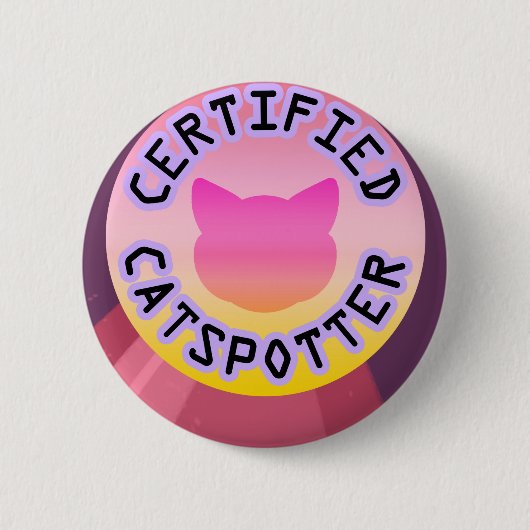 証明されたCatspotter 缶バッジ (正面)