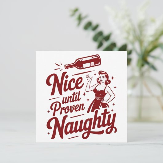 証明されるまで優しい、いたずら好きなクリスマスワイン シーズンカード (スタンド正面)