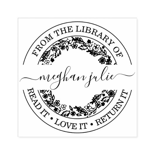 証明カスタム付き図書館スタンプ ラバースタンプ (インプリント)