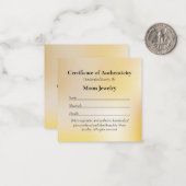 証明書の真正性ジュエリー金ゴールドグラデーション ノートカード (正面/裏面インサイチュ)