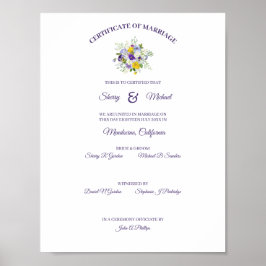 証明書シンプルフローラバラパンシーブーケ ポスター