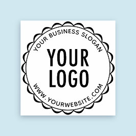 証明書シールロゴ ラバー スタンプ ラウンド スカロップ