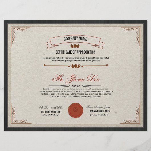 証明書テンプレート チラシ (正面)