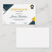 証明書テンプレート 名刺 (正面/裏面)