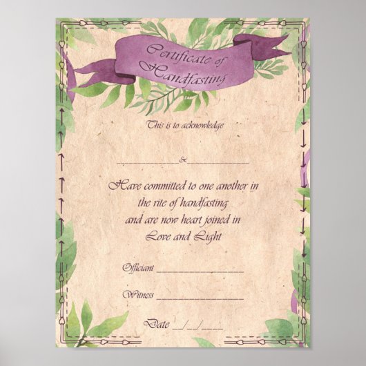 証明書ポスター – 緑の魔女 ポスター (正面)