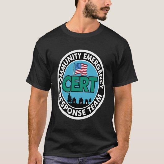 証明書レスポンスチームホワイトバックプリント Tシャツ (正面)
