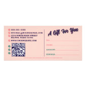 証明書レトロタイポグラフィ事業ギフトカード ラックカード (裏面)