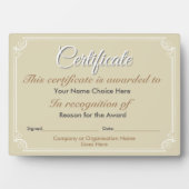 証明書賞銘板 フォトプラーク (正面)