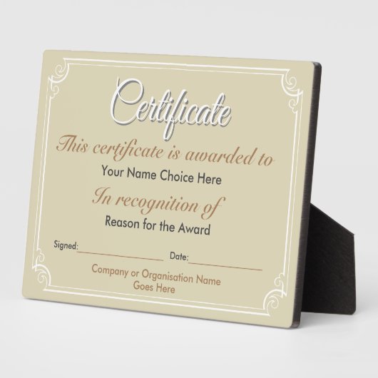 証明書賞銘板 フォトプラーク (側面)