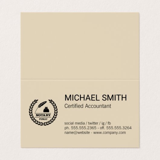 証明書 |公証人ロゴ 名刺 (外部フラット)