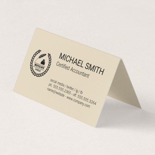 証明書 |公証人ロゴ 名刺 (正面)