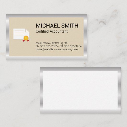 証明書 | 金属縁ど 名刺 (正面/裏面)