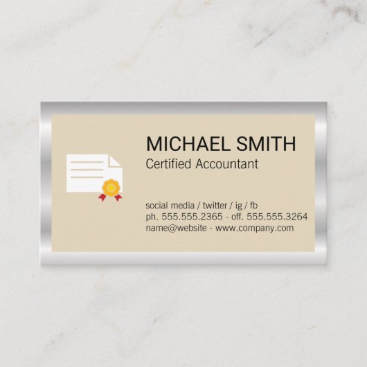 証明書 | 金属縁ど 名刺 (正面)