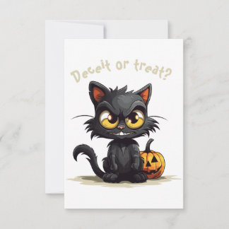 詐欺か治療?イビルおもしろいブラックキャットハロウィーン サンキューカード