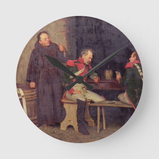 詐欺師(キャンバス) (組の1の油- 19572を見て下さい ラウンド壁時計 (正面)