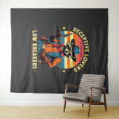 🐾 "詐欺愛好家、法違反者" – ラクーン🔥🤠 タペストリー (インサイチュ(横))