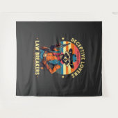 🐾 "詐欺愛好家、法違反者" – ラクーン🔥🤠 タペストリー (正面(横))