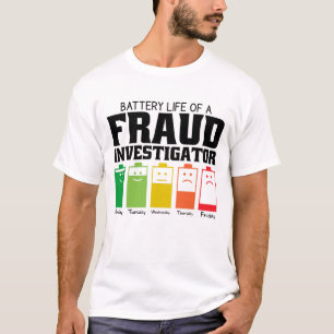 詐欺捜査官の電池寿命 Tシャツ