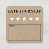 評価あなたの滞在Airbnbホスピタリティフィードバックカード スクエア名刺 (正面)