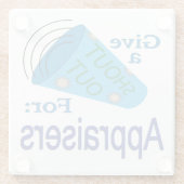 評価する人に大声で叫ぶ ガラスコースター (裏面)