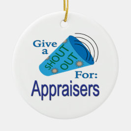 評価する人に大声で叫ぶ セラミックオーナメント