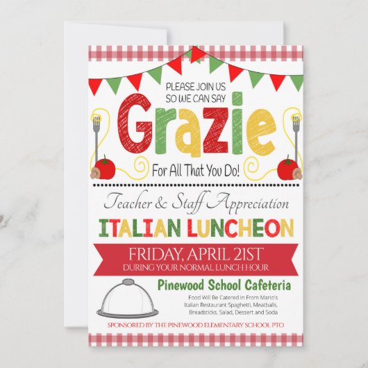 評価イタリアン週招待状 招待状 (正面)