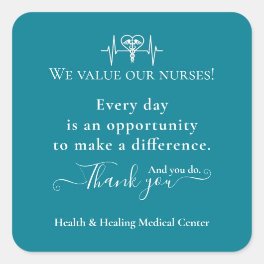 評価シールナース週一括 スクエアシール (正面)