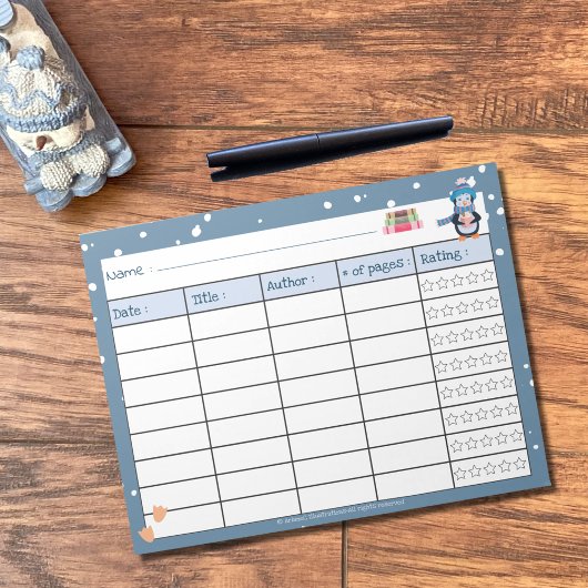 評価メモ読帳を使用したKid Winterのログ ノートパッド