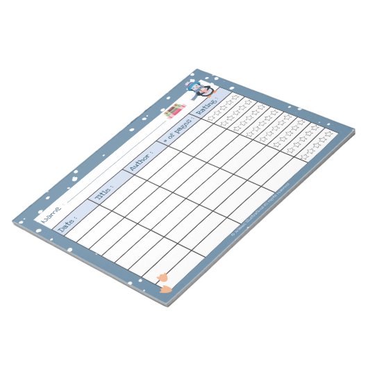 評価メモ読帳を使用したKid Winterのログ ノートパッド (アングル)