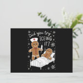 試してみた?アイシングを飾った学校の看護師クリスマス・クッキー シーズンカード (スタンド正面)