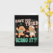 試してみた？アイス・イット・ファニー・ジンジャーブレッド・クリスト カード (黄色い花)