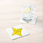 試してみた – 黄色い星 スクエアペーパーコースター (インサイチュ)