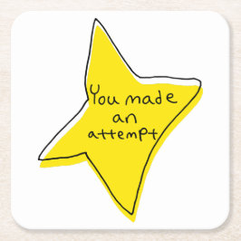 試してみた – 黄色い星 スクエアペーパーコースター