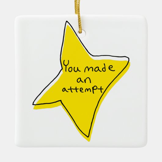試してみた – 黄色い星 セラミックオーナメント (正面)