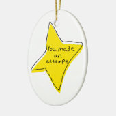 試してみた – 黄色い星 セラミックオーナメント (左)