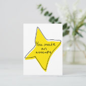 試してみた – 黄色い星 ポストカード (スタンド正面)