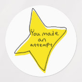 試してみた – 黄色い星 ラベル (デザイン1)