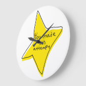 試してみた – 黄色い星 ラージ壁時計 (傾斜)