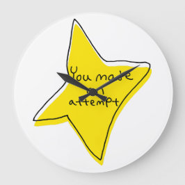 試してみた – 黄色い星 ラージ壁時計