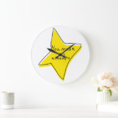 試してみた – 黄色い星 ラージ壁時計 (ホーム)