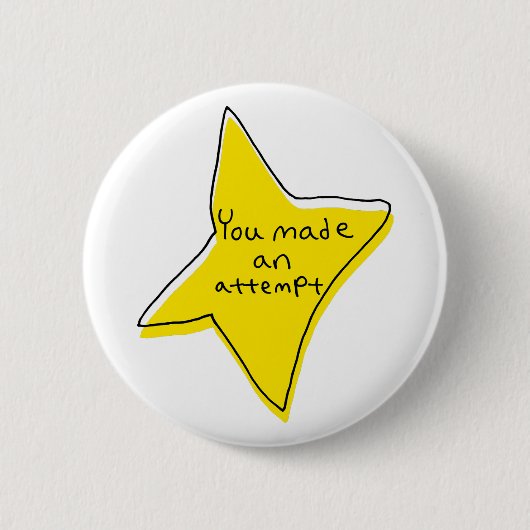 試してみた – 黄色い星 缶バッジ (正面)
