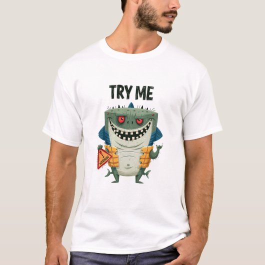 試してみて サメ エイリアン キャラクター ギフト Tシャツ (正面)