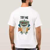 試してみて サメ エイリアン キャラクター ギフト Tシャツ (裏面)