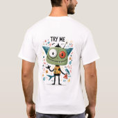 試してみて 面白い緑のエイリアンキャラクターギフト Tシャツ (裏面)