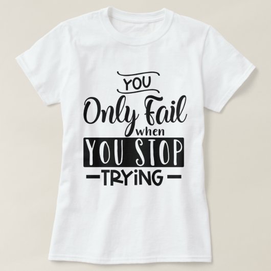 試してみるときだけ失敗すストップる Tシャツ (デザイン正面)
