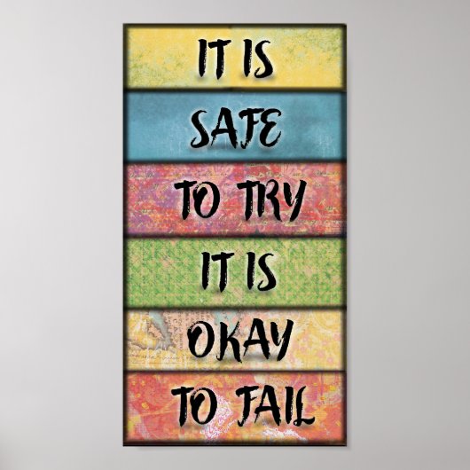 試してみるのが安全だやる気を起こさせる-インスパイアの芸術 ポスター (正面)