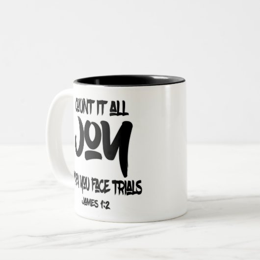 試してみれば喜びをすべて顔する ツートーンマグカップ (正面左)